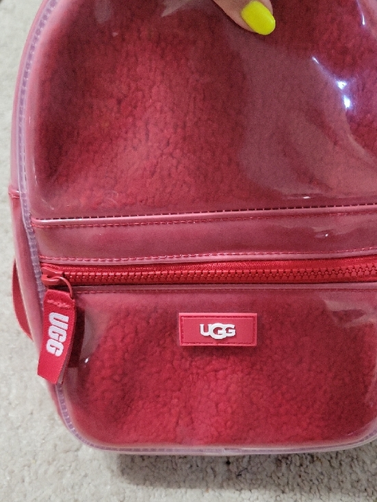 UGG Coral Red  Clear Trim Mini Backpack main image 11